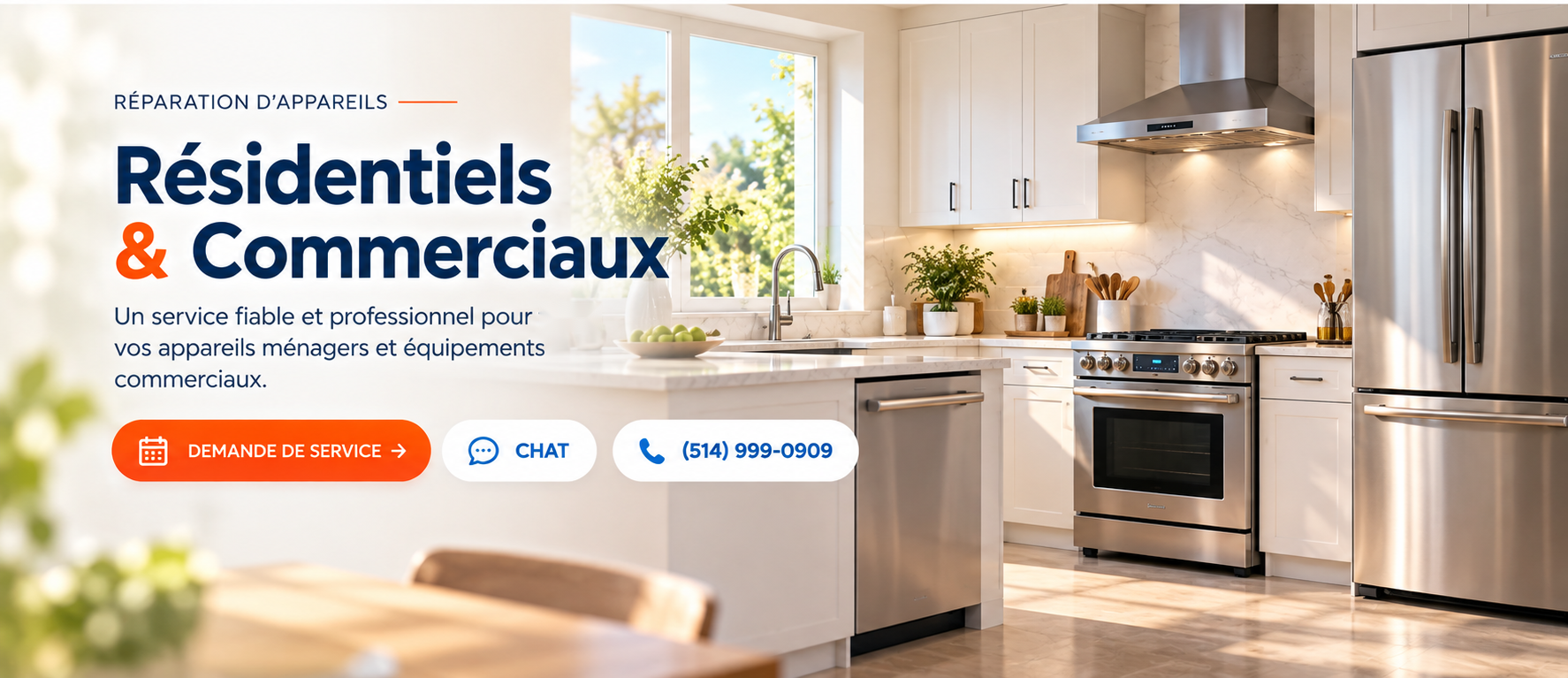 Cuisine lumineuse — réparation résidentielle et commerciale